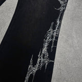 【XIVX】HANDPAINTED "Cyberpsychosis“ FLARED DENIM