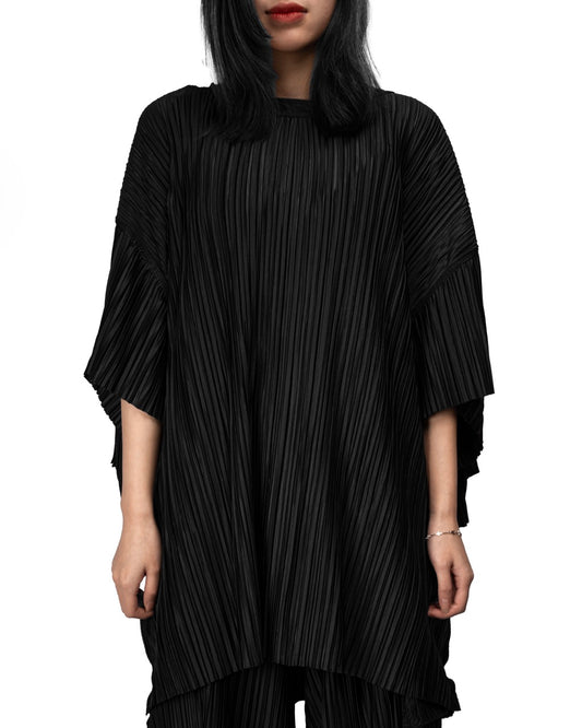 【ASPARAGUS】Pleats plus short sleeve t-shirt
