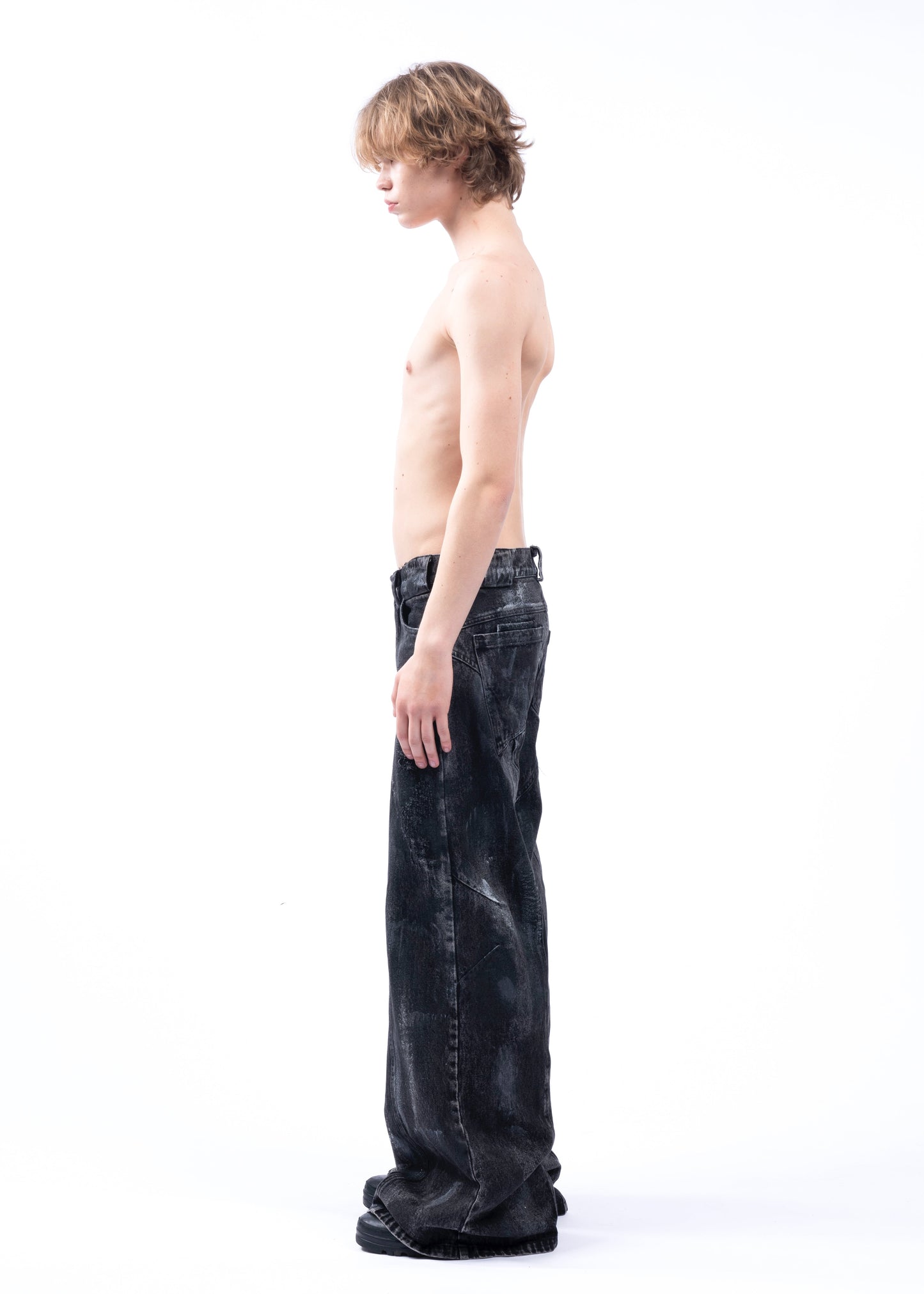 【NO FAITH STUDIO】BLACK ARTISANAL DUNE DENIM