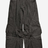 Dyed Multi-Pocket Nylon Parachute Pants