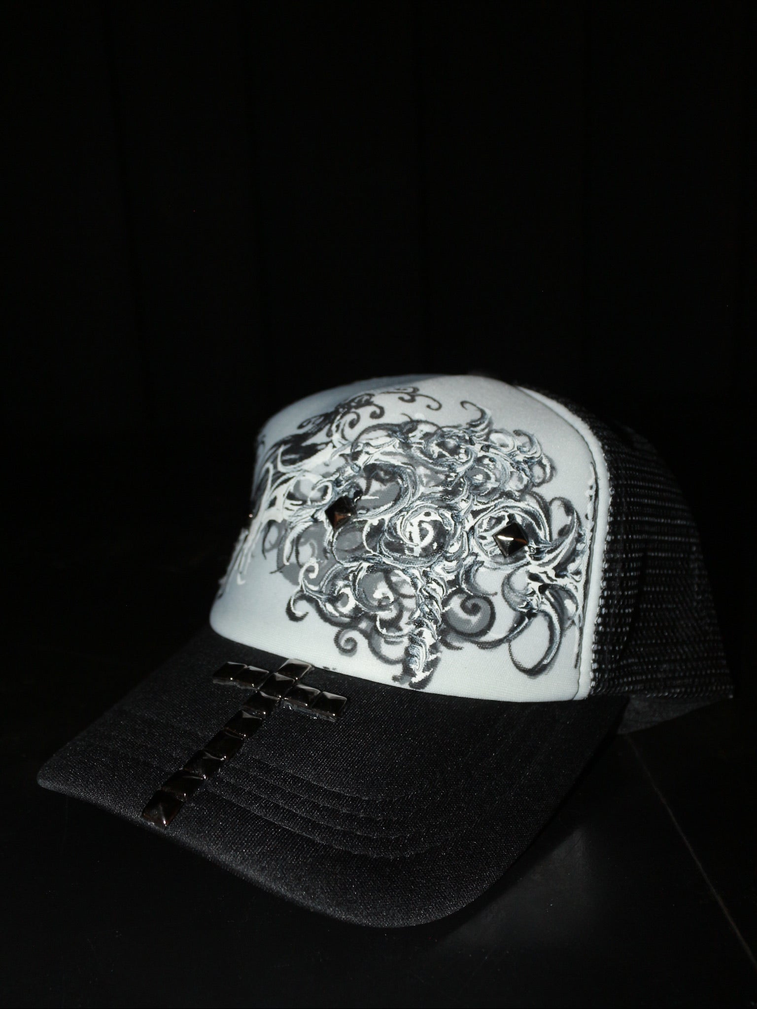 17.dhc 1 of 1 hand painted trucker cap