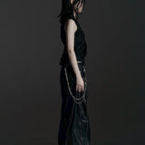 ZIP WIDE BAGGY PANTS (COATING)