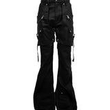 【ROSEN KREUZ】SIDE BELT DOCKING FLARE PANTS (Coating)