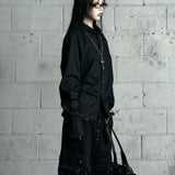 BACK CROSS CROPPED SHIRT BLACK
