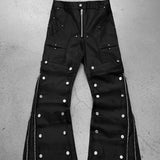 Multi Button Denim Pants