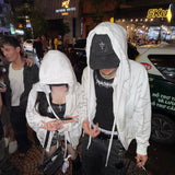 【VEINDALS】DISTRESSED ZIP UP HOODIE
