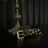 Leopard pyramid buds belt
