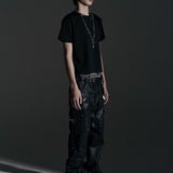 【ROSEN KREUZ】SIDE BELT DOCKING FLARE PANTS (Coating)