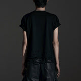 BOXY FIT LAYERED DAMAGE TEE (Black)