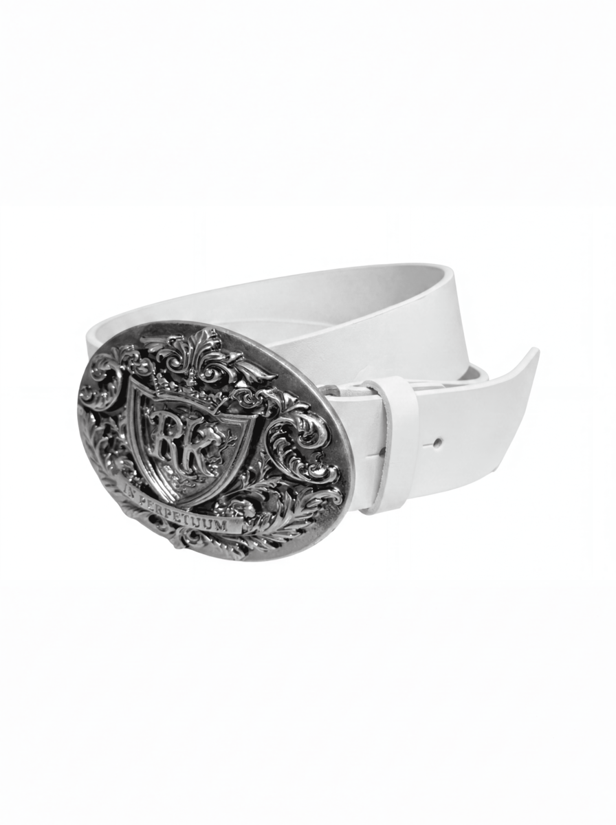 REGALIA CREST BELT WHITE