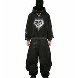 "Devlin" Studded Waxed Japanese Raw Denims in Black
