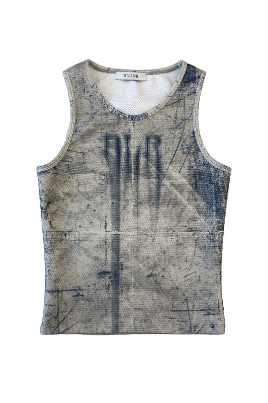 【BLR BLUER】 PRINTED BEIGE SLEEVELESS Beige