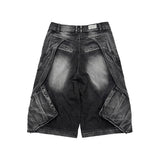 BERMUDA WASHED DENIM PANTS