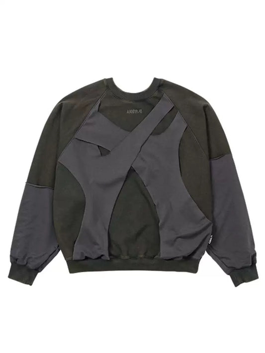 【AJOBYAJO】Paneled Washed Sweatshirt