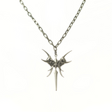 "BlackPaintingII" Chain Necklace "ALIEN CROSS"
