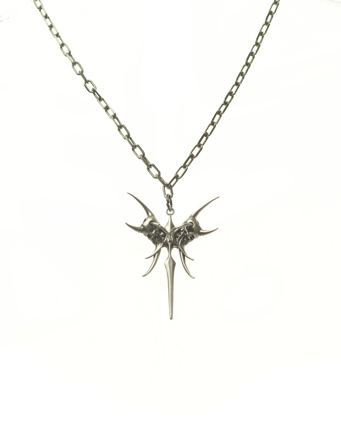 【IIIMIII】IIIMIII BlackPaintingII Chain Necklace "ALIEN CROSS"