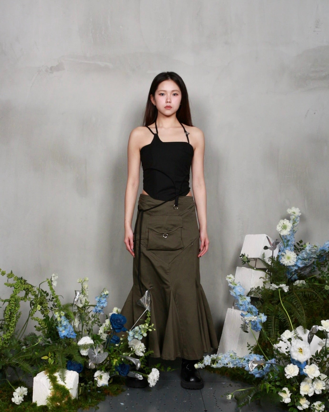 【BUNNYHILL CONCEPT】LULLABY HALTER TOP (BLACK)