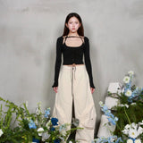 BISOU LONG SLEEVE TOP (BLACK)