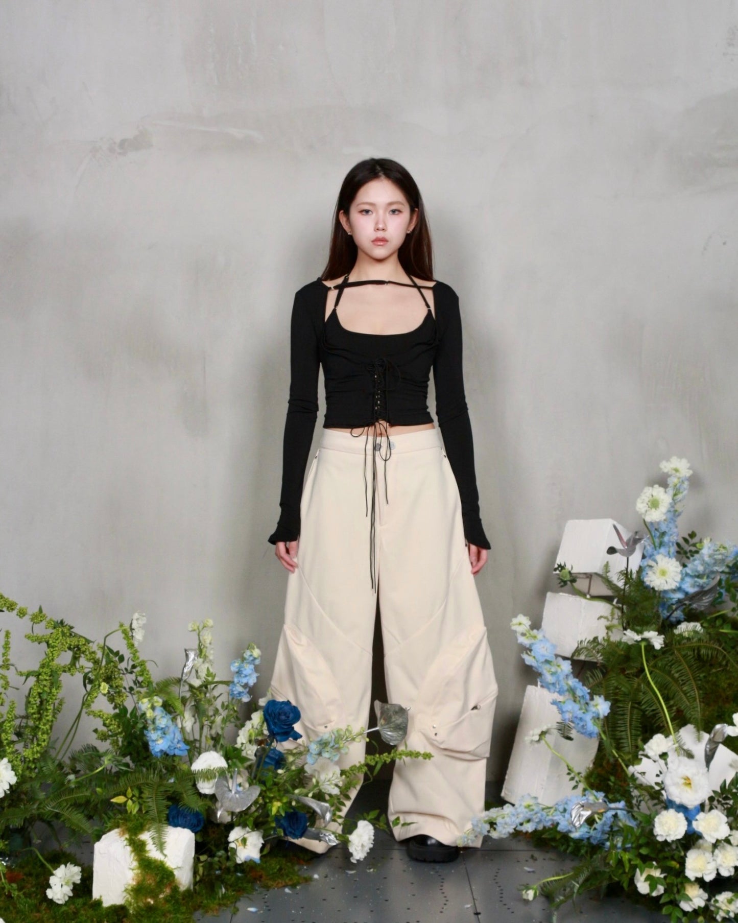 【BUNNYHILL CONCEPT】BISOU LONG SLEEVE TOP (BLACK)