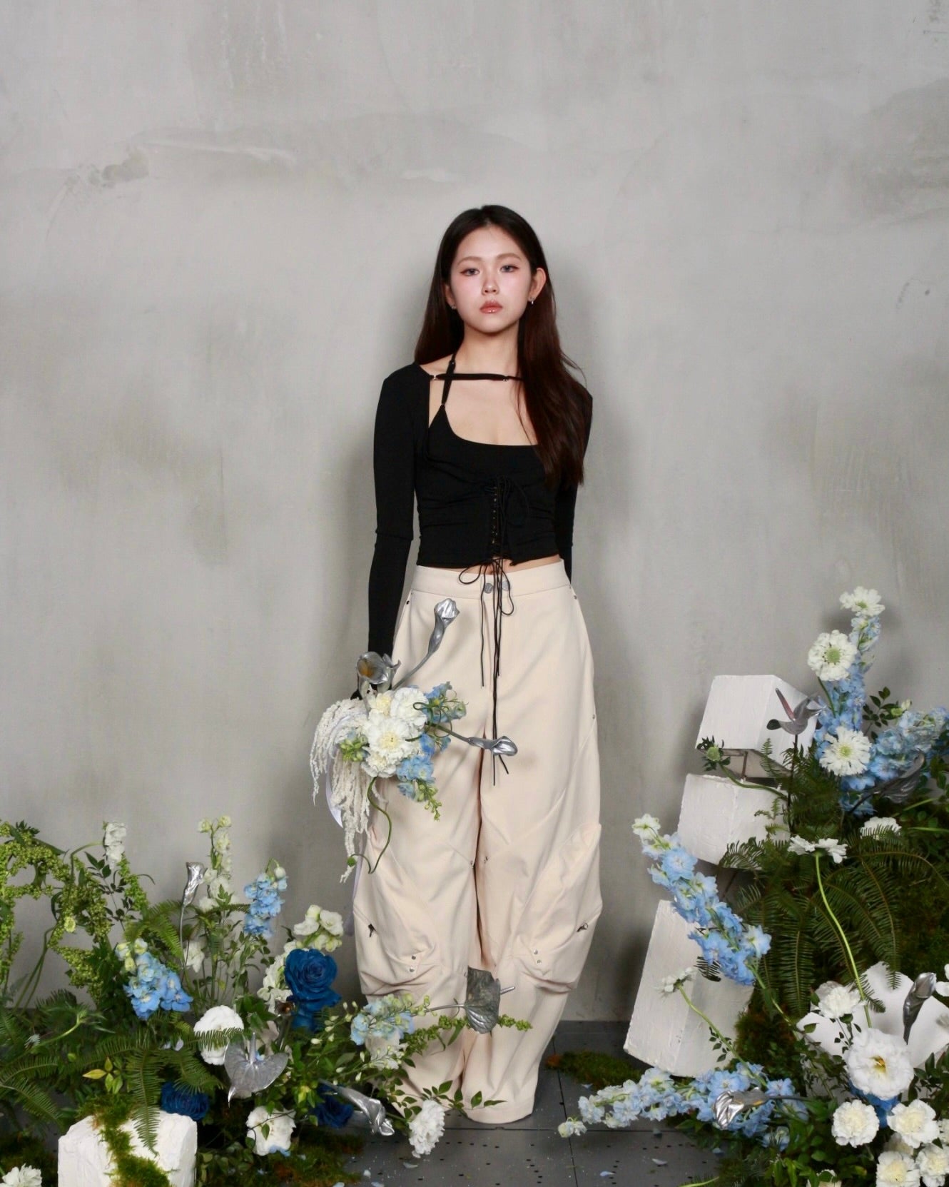 【BUNNYHILL CONCEPT】BISOU LONG SLEEVE TOP (BLACK)