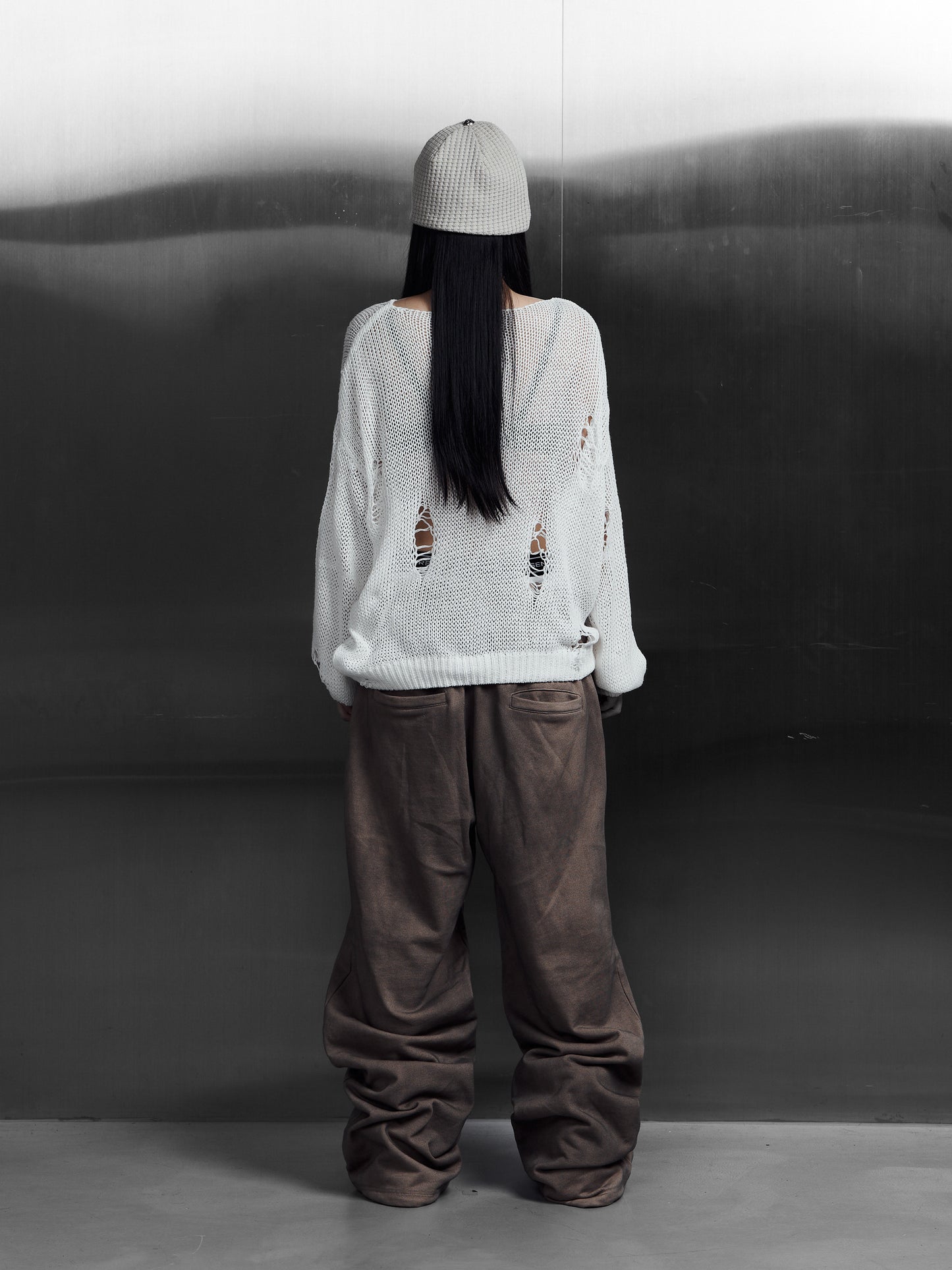 【ROSEN KREUZ】EYELET EDGE Set-Up LAYERED SWEAT PANTS (BEIGE)