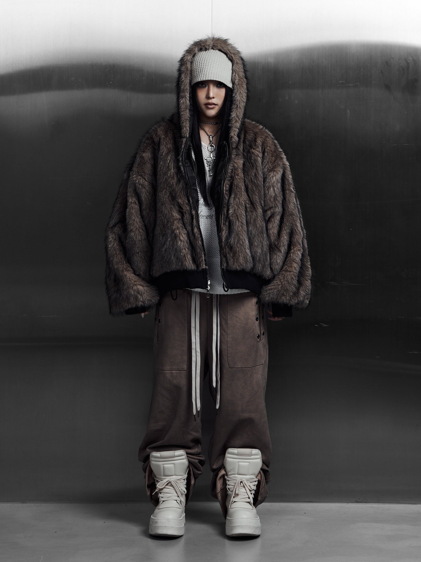 【ROSEN KREUZ】EYELET EDGE Set-Up LAYERED SWEAT PANTS (BEIGE)