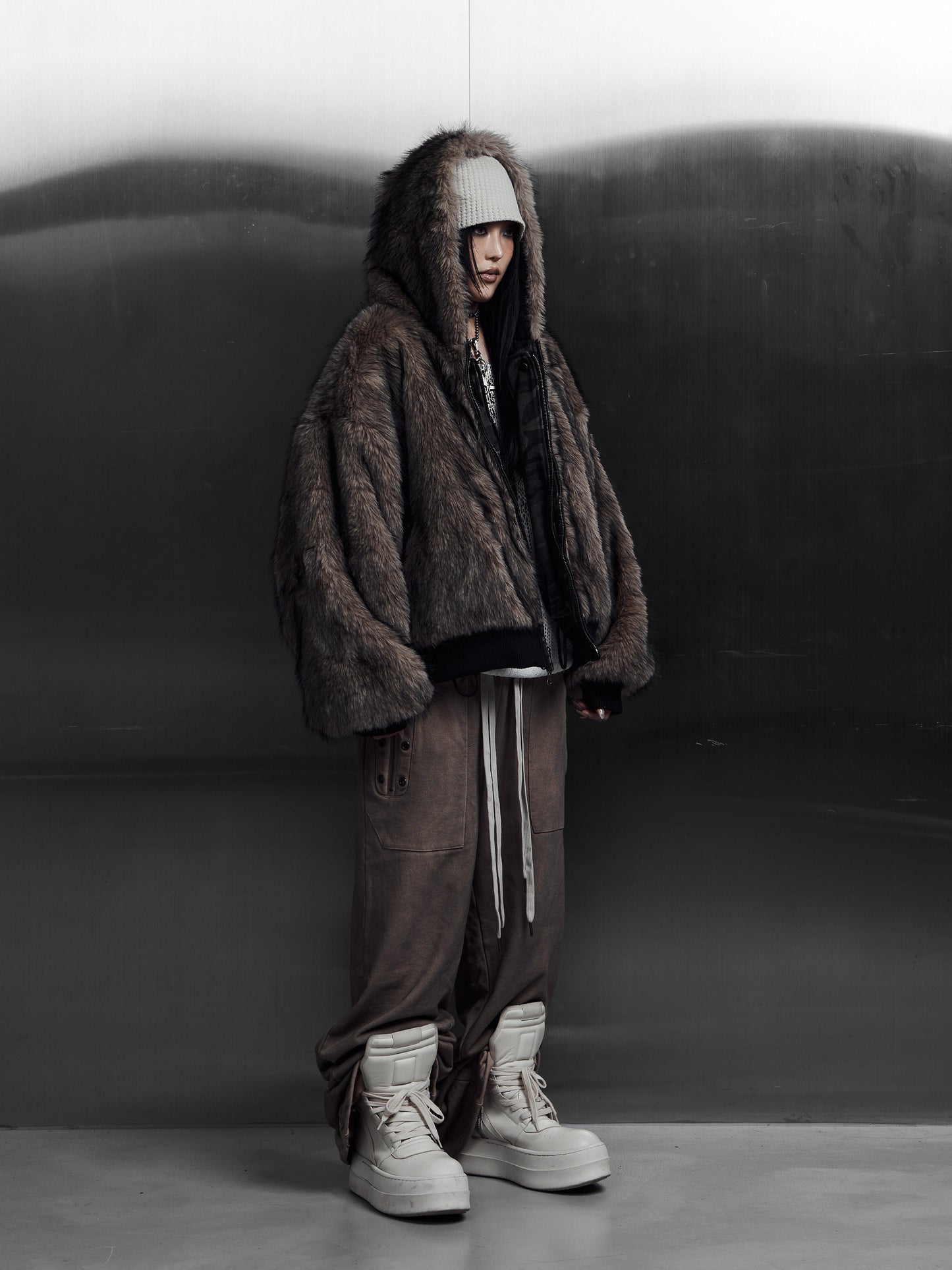 【ROSEN KREUZ】LAYERED REVERSIBLE FUR BLOUSON (BEIGE)