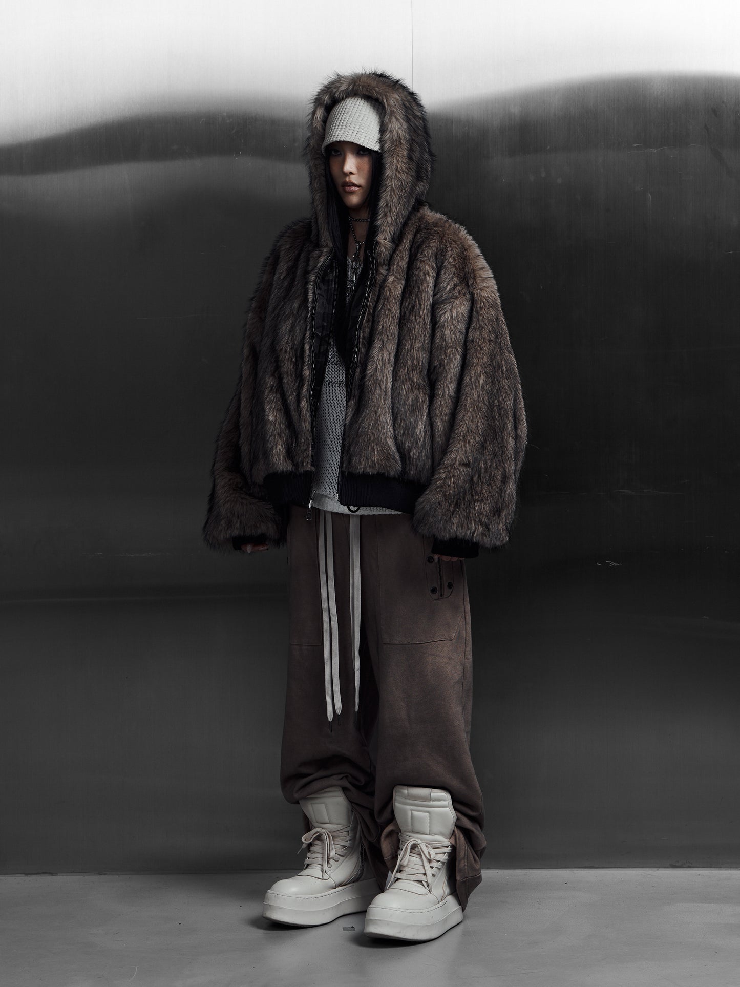 【ROSEN KREUZ】LAYERED REVERSIBLE FUR BLOUSON (BEIGE)