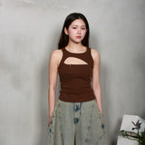 CONRAD SLEEVELESS TOP (BROWN)