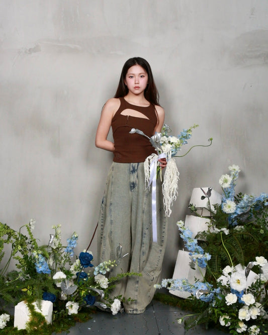 【BUNNYHILL CONCEPT】CONRAD SLEEVELESS TOP (BROWN)