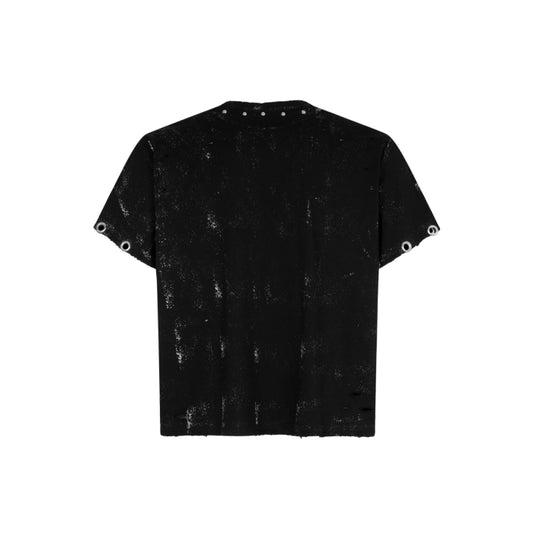 FALLEN ANGEL STUDDED BOXY T-SHIRT （BLACK)