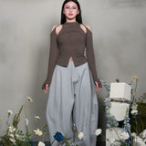 CASPIAN LONG SLEEVE TOP (GREY)