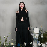 CASPIAN LONG SLEEVE TOP (BLACK)