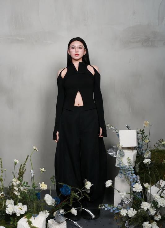 【BUNNYHILL CONCEPT】CASPIAN LONG SLEEVE TOP (BLACK)