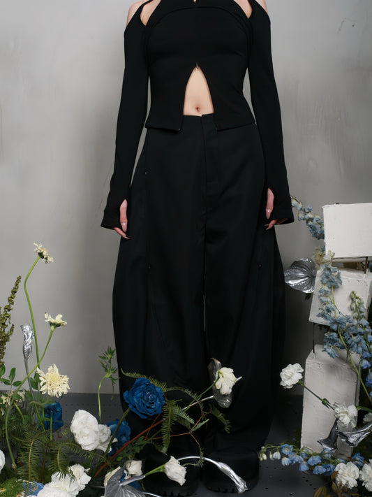 【BUNNYHILL CONCEPT】CASPIAN LONG SLEEVE TOP (BLACK)