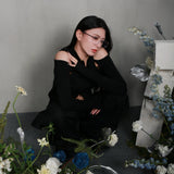 MELVIN LONG SLEEVE TOP (BLACK)
