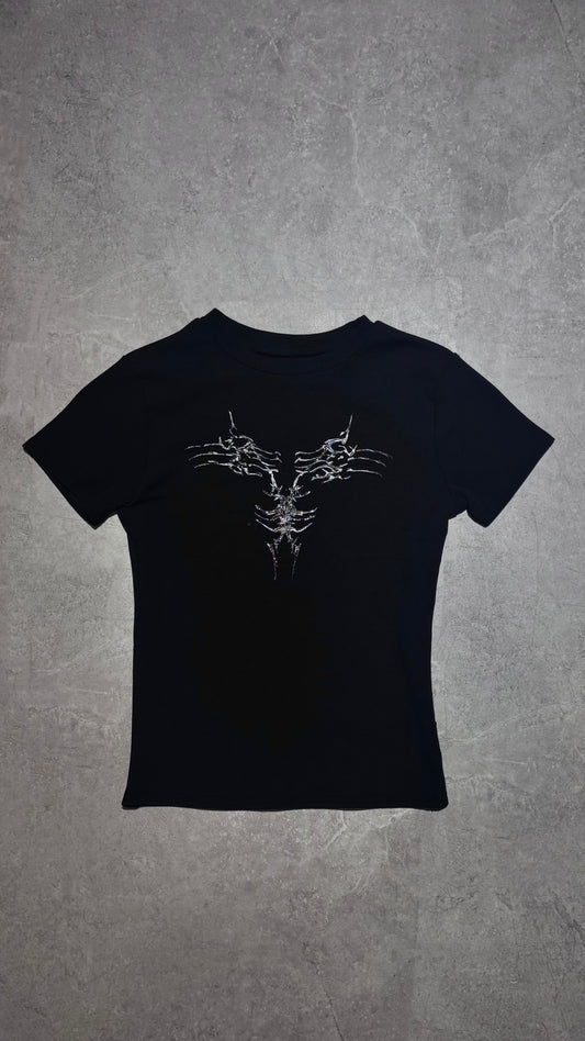 【XIVX】HANDPAINTED "DEMON WINGS" GIRL FIT T-SHIRT
