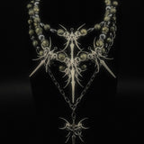 "BlackPaintingII" Chain Necklace "ALIEN CROSS"