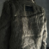 Gray Fur Crop Jacket
