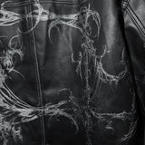 17.dhc 1 of 1 hand painted leather biker jacket