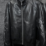 17.dhc 1 of 1 hand painted leather biker jacket