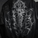 17.dhc 1 of 1 hand painted leather biker jacket