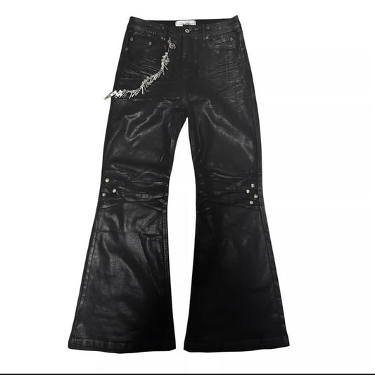 【LOIN ARMIS】Flare coating skewer chain jeans