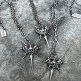 "BlackPaintingII" Chain Necklace "ALIEN CROSS"