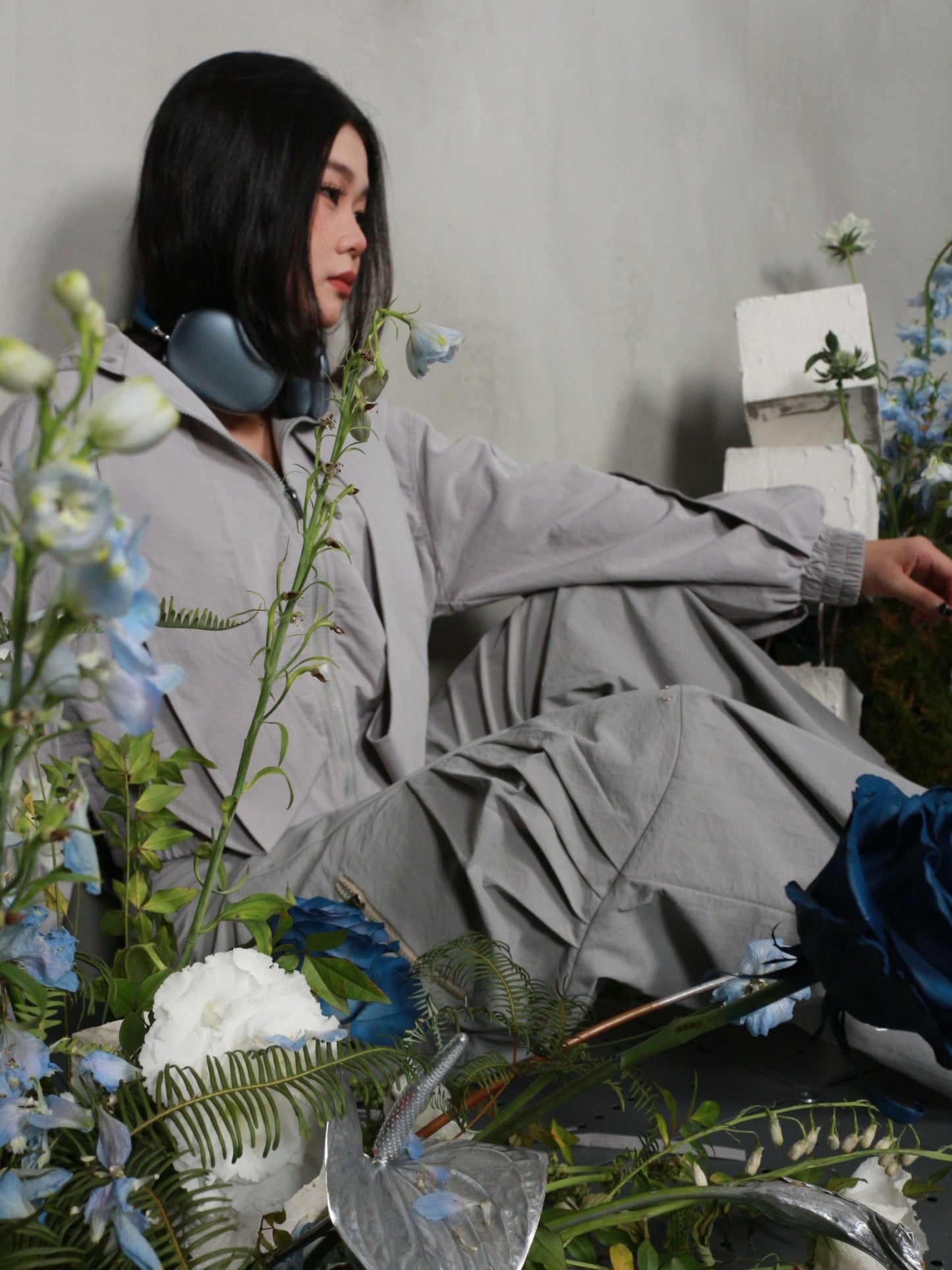 【BUNNYHILL CONCEPT】BLUEBELL JACKET "藍鈴花" 解構短版外套