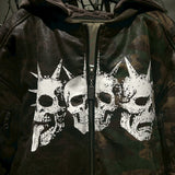 Double-Sided Bomber Jacket-Green Camo