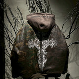 Double-Sided Bomber Jacket-Green Camo