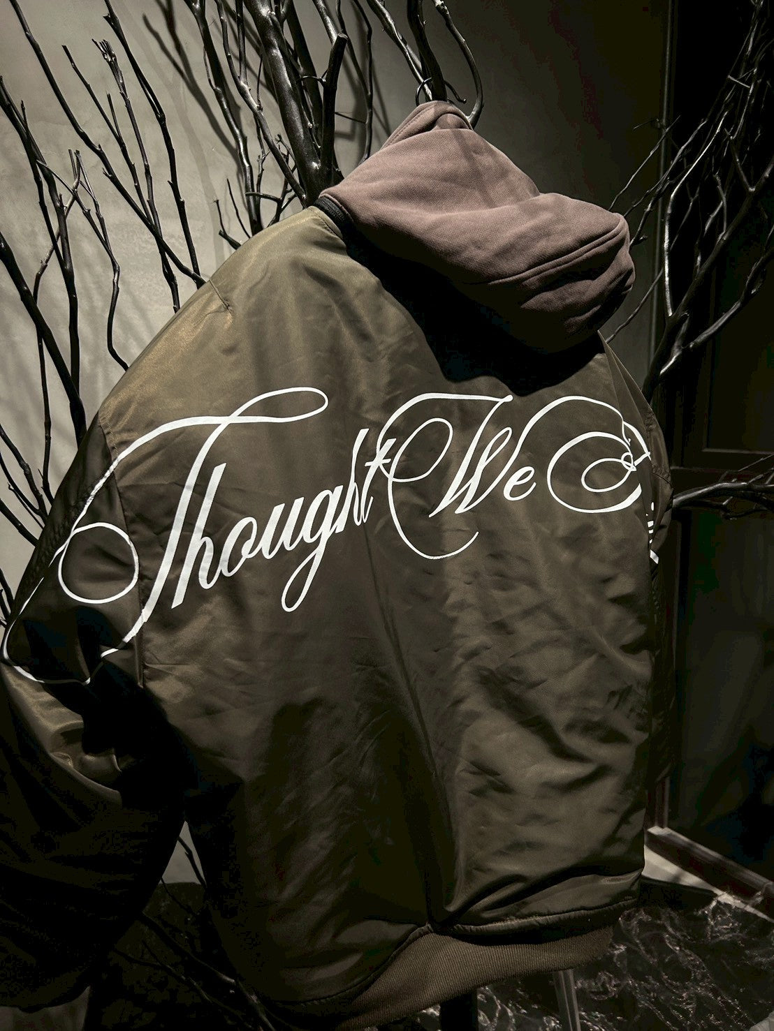 【THOUGHT WE FRIENDS】Double-Sided Bomber Jacket-Green Camo
