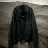 "Soloman" Embroidered Hoodie in Washed Black
