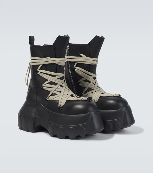 【RICK OWENS】Megalace Mega Tractor lace-up boots